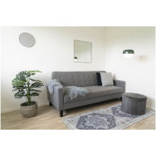 Sofa rozkładana pikowana na nóżkach Milton 204cm ciemny szary / czarne nogi House Nordic