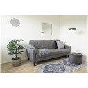 Sofa rozkładana pikowana na nóżkach Milton 204cm ciemny szary / czarne nogi House Nordic