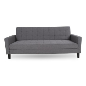 Sofa rozkładana pikowana na nóżkach Milton 204cm ciemny szary / czarne nogi House Nordic 2