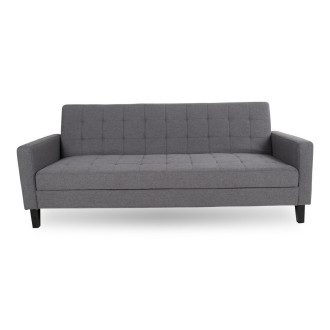Sofa rozkładana pikowana na nóżkach Milton 204cm ciemny szary / czarne nogi House Nordic