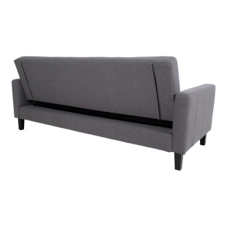 Sofa rozkładana pikowana na nóżkach Milton 204cm ciemny szary / czarne nogi House Nordic