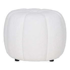 Pufa tapicerowana z przeszyciem Paisley 48cm biała House Nordic