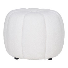 Pufa tapicerowana z przeszyciem Paisley 48cm biała House Nordic