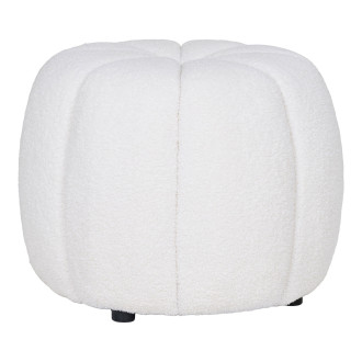 Pufa tapicerowana z przeszyciem Paisley 48cm biała House Nordic