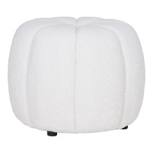 Pufa tapicerowana z przeszyciem Paisley 48cm biała House Nordic