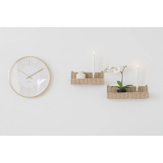 Zegar ścienny okrągły z cichym mechanizmem Takamaka 40cm złoto-biały House Nordic