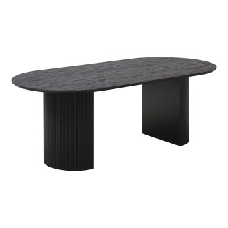Stół owalny na ryflowanej podstawie Boavista 100x210cm brązowy ciemny House Nordic