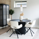Stół okrągły na ryflowanej podstawie Boavista 120cm brązowy ciemny House Nordic