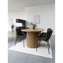Stół owalny na ryflowanej podstawie Boavista 100x210cm odcień dębu House Nordic