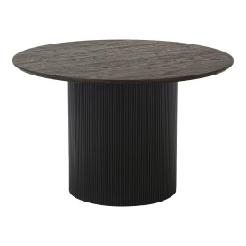 Stół okrągły na ryflowanej podstawie Boavista 120cm brązowy ciemny House Nordic 2