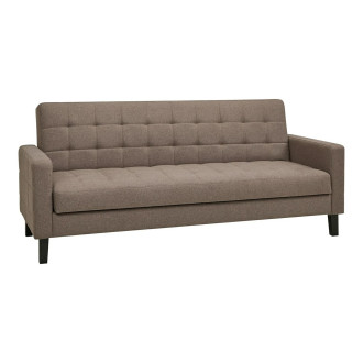 Sofa rozkładana pikowana na nóżkach Milton 204cm brązowy / czarne nogi House Nordic