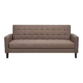 Sofa rozkładana pikowana na nóżkach Milton 204cm brązowy / czarne nogi House Nordic 2