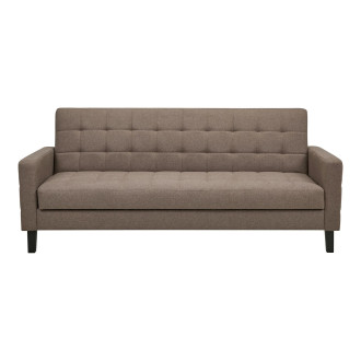 Sofa rozkładana pikowana na nóżkach Milton 204cm brązowy / czarne nogi House Nordic