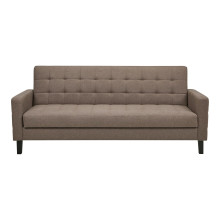 Sofa rozkładana pikowana na nóżkach Milton 204cm brązowy / czarne nogi House Nordic