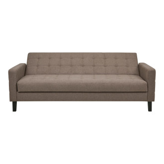 Sofa rozkładana pikowana na nóżkach Milton 204cm brązowy / czarne nogi House Nordic