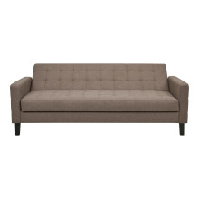 Sofa rozkładana pikowana na nóżkach Milton 204cm brązowy / czarne nogi House Nordic