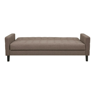 Sofa rozkładana pikowana na nóżkach Milton 204cm brązowy / czarne nogi House Nordic
