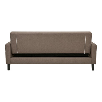 Sofa rozkładana pikowana na nóżkach Milton 204cm brązowy / czarne nogi House Nordic