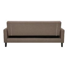 Sofa rozkładana pikowana na nóżkach Milton 204cm brązowy / czarne nogi House Nordic