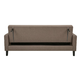 Sofa rozkładana pikowana na nóżkach Milton 204cm brązowy / czarne nogi House Nordic