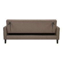 Sofa rozkładana pikowana na nóżkach Milton 204cm brązowy / czarne nogi House Nordic