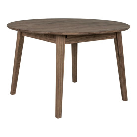 Stół drewniany okrągły z funkcją rozkładania Metz 118cm dąb dymiony House Nordic
