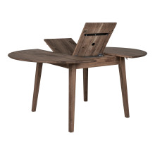 Stół drewniany okrągły z funkcją rozkładania Metz 118cm dąb dymiony House Nordic