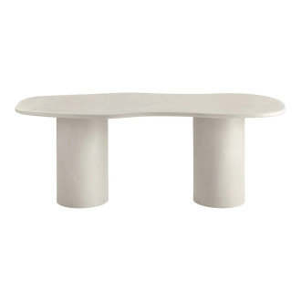 Stół cementowy organiczny na 2 kolumnowych nogach Maranola 200x96cm szaro-beżowy House Nordic