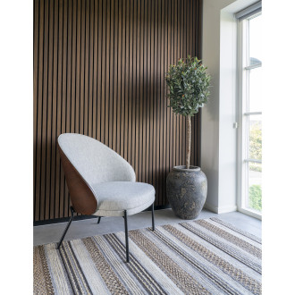 Dywan w paski szary z juty i wełny do salonu Morena 160x230cm House Nordic
