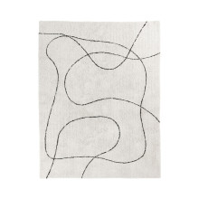 Dywan bawełniany z artystycznym wzorem linii Tampa 200x300cm biało-czarny House Nordic