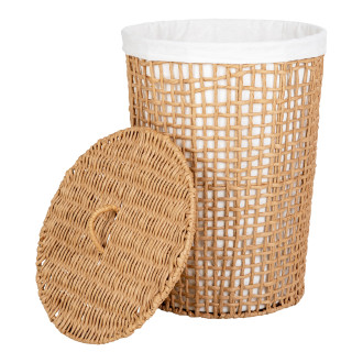 Kosz na pranie pleciony - boho Pomal 42cm H56cm House Nordic