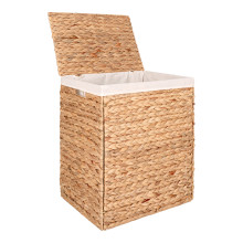 Kosz pleciony boho na pranie z hiacyntu wodnego Passo 55x43x32cm House Nordic