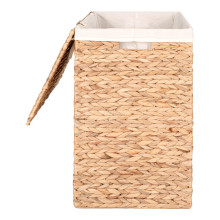 Kosz pleciony boho na pranie z hiacyntu wodnego Passo 55x43x32cm House Nordic