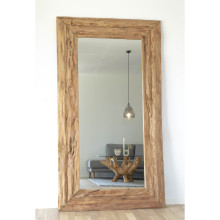 Lustro w drewnianej ramie Granada 180x101cm postarzane drewno tekowe House Nordic