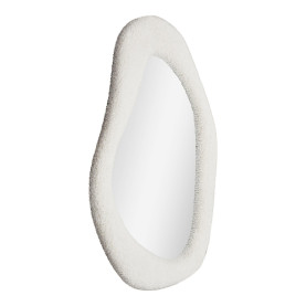 Lustro organiczne w tkaninowej ramie teddy Bosa 61x46,5cm białe House Nordic
