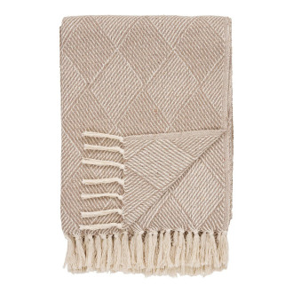 Koc bawełniany / pled / narzuta Bursa 130x180cm taupe House Nordic