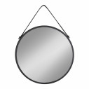Lustro okrągłe na pasku w czarnej ramie Trapani 60cm House Nordic