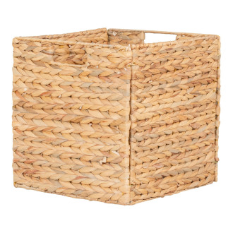 Kosz boho pleciony kwadratowy z hiacyntu wodnego Passo 30x30x30cm House Nordic
