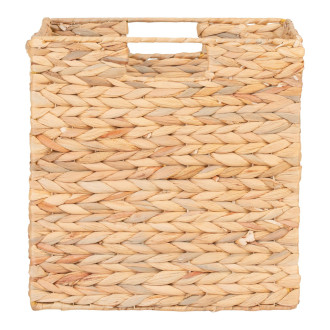 Kosz boho pleciony kwadratowy z hiacyntu wodnego Passo 30x30x30cm House Nordic
