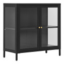 Szafka metalowa ze szklanymi drzwiami Dalby 80x80x35cm czarna House Nordic