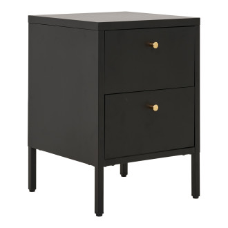 Szafka nocna metalowa z 2 sztufladami Dalby 60x40x40cm czarna House Nordic
