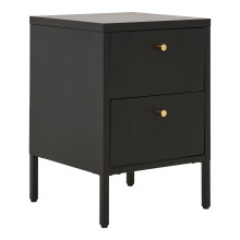 Szafka nocna metalowa z 2 sztufladami Dalby 60x40x40cm czarna House Nordic