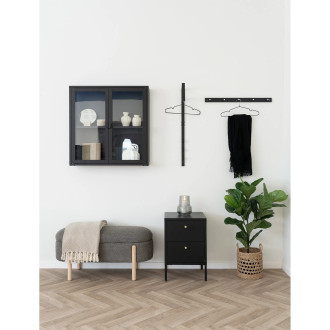 Szafka nocna metalowa z 2 sztufladami Dalby 60x40x40cm czarna House Nordic