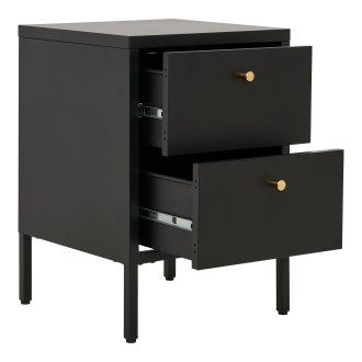 Szafka nocna metalowa z 2 sztufladami Dalby 60x40x40cm czarna House Nordic