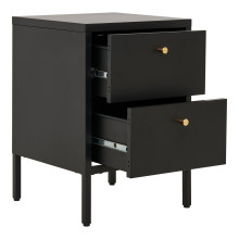 Szafka nocna metalowa z 2 sztufladami Dalby 60x40x40cm czarna House Nordic