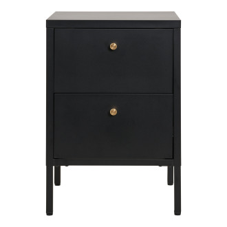 Szafka nocna metalowa z 2 sztufladami Dalby 60x40x40cm czarna House Nordic