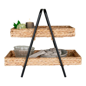 Taca dwupoziomowa Alfaro 42x43,5cm hiacynt wodny / czarny House Nordic
