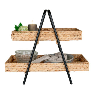 Taca dwupoziomowa Alfaro 42x43,5cm hiacynt wodny / czarny House Nordic