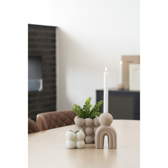 Świecznik ceramiczny japandi 17cm brązowy House Nordic