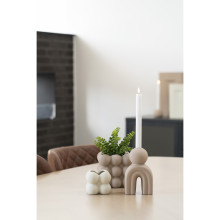 Świecznik ceramiczny japandi 17cm brązowy House Nordic